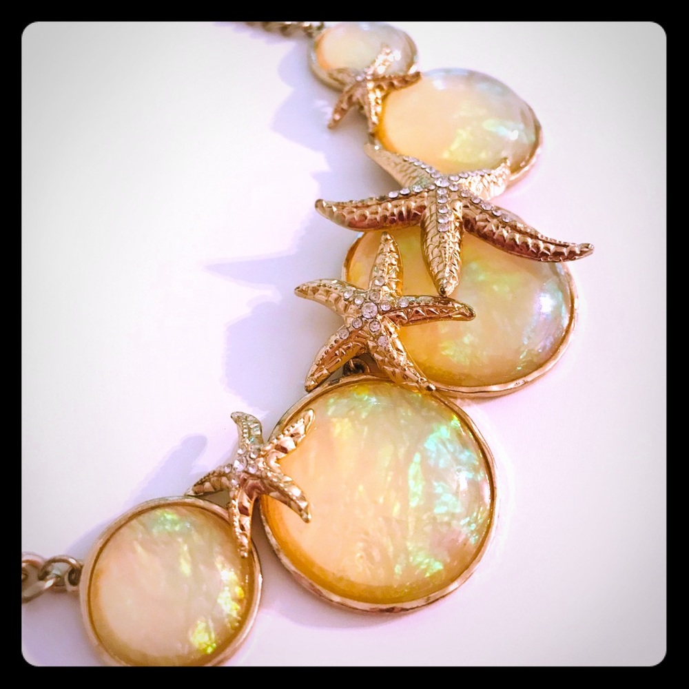 Gold Starfish and Mother of Pearl Necklace